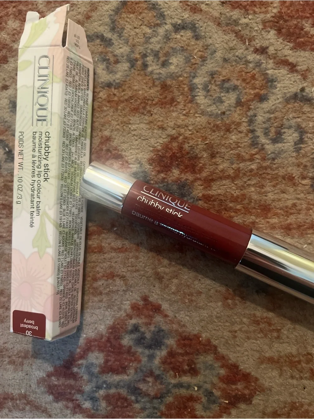 NIB Clinique Chubby Stick Moisturizing Lip Colour Balm — Broad Berry Red